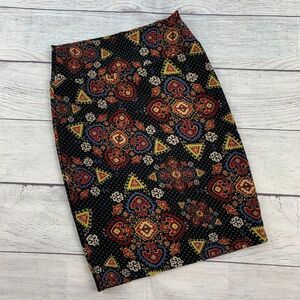 LuLaRoe Pencil Skirt sz M Colorful Funky Pattern Stretch Cassie Style Pull on